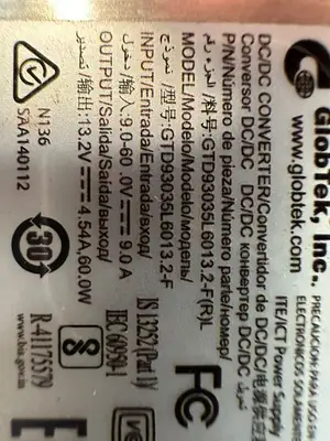GlobTek Ruggedize GTD93035L6013.2-F DC/DC Converter 9-60VDC (4.5.1)