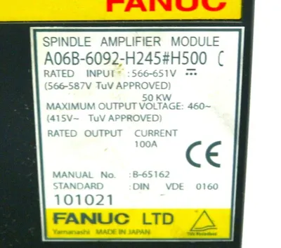 USED FANUC A06B-6092-H245#H500 SPINDLE APLIFIER MODULE A06B6092H245H500