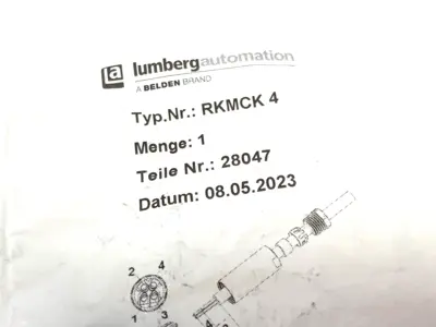 NEW LUMBERG AUTOMATION ROUND M8 4-PIN FIELD WIREABLE CONNECTOR 28047