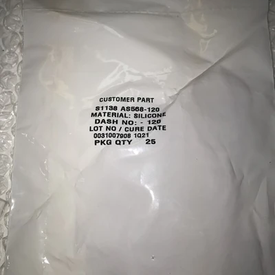 *NEW S1138 AS568-120 SILICONE O RING BAG OF 25 (LOT OF 10) #