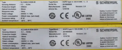 NEW SCHMERSAL 1216736 SAFETY LIGHT CURTAIN SET SLC440-ER-0330-30-01