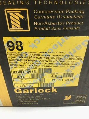 Garlock 98 Yarn Compression Packing Lattice Braid Filament 3/16″
