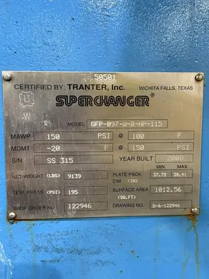 USED 2008 TRANTER GFP-097-W-8-HP-115