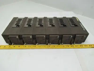 Numatics Flexiblok 005-131B 6 Manifold Blocks w/2 End Caps 1/4" NPTF Mark 15 Ser
