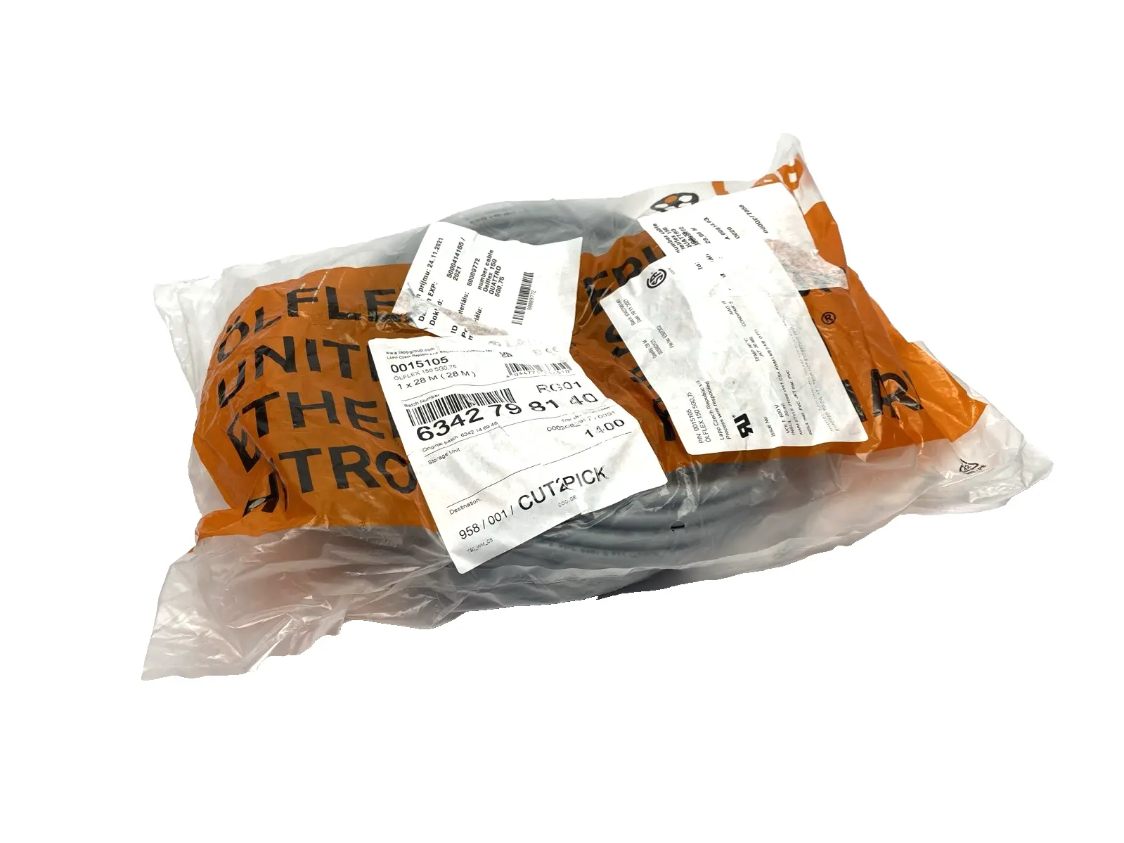 0015105 | LAPP  Olflex 150 Flexible Power & Control Cable, Unshielded, 19 AWG 28m - New