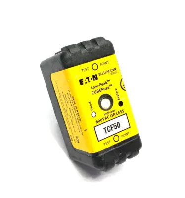 USED EATON BUSSMANN LOW-PEAK™ CUBEFUSE™ FUSE BLOCK, UL CLASS CF, DUAL ELEMENT