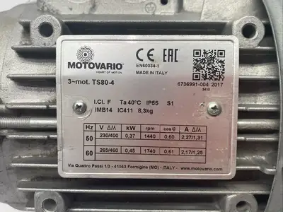 Used Motovario Electric Motor 3-Phase 0,37kW 1440rpm A.C. Motors Michigan US | Maverick Industrial Sales #1392593
