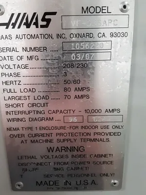2007 HAAS VF-3SSAPC Vertical Machining Centers | Liberty Machine Works LLC (8)