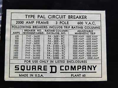 USED SQUARE D PHF36600