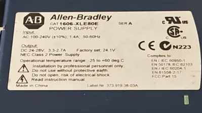 Allen Bradley 1606-XLE80E/A Power Supply 24-28VDC 3.3A Input 100-240V Loc4E44
