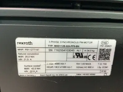 Used BOSCH REXROTH MHD112B024PP0BN Motors (misc) Ohio US | HGR 24 #1404862