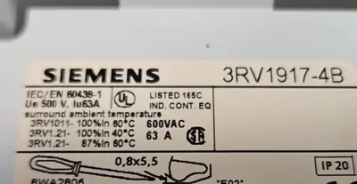 Siemens 3RV1917-4B 3-Phase Busbar Loc4B28