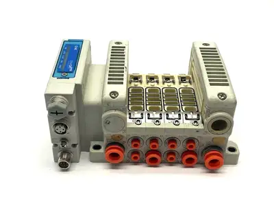 VV5QC21-04N3SDB-S | SMC  Integrated Type Base Mount Plug-In Manifold - Used
