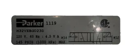 NEW PARKER H32VXBG023D DOUBLE SOLENOID VALVE 120V 60HZ
