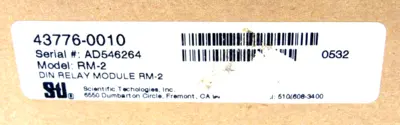 NEW SCIENTIFIC TECHNOLOGIES INC. 43776-0010 STI SAFETY DNI RELAY RM-2 437760010