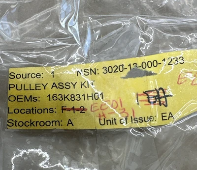 NEW- 163K831H01 Pulley Assembly Kit 3"W x 3"T Aluminum Alloy 3020-13-000-1233