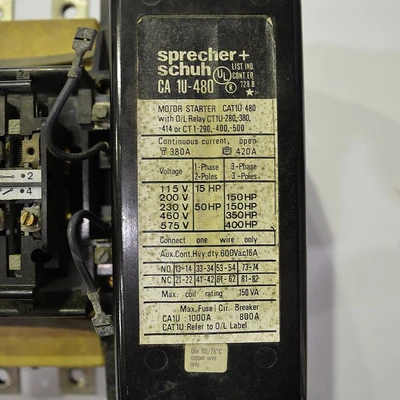 Sprecher Schuh Size 6 Motor Starter