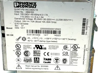 USED PHOENIX CONTACT PRIMARY SWITCHED POWER SUPPLY 2866763
