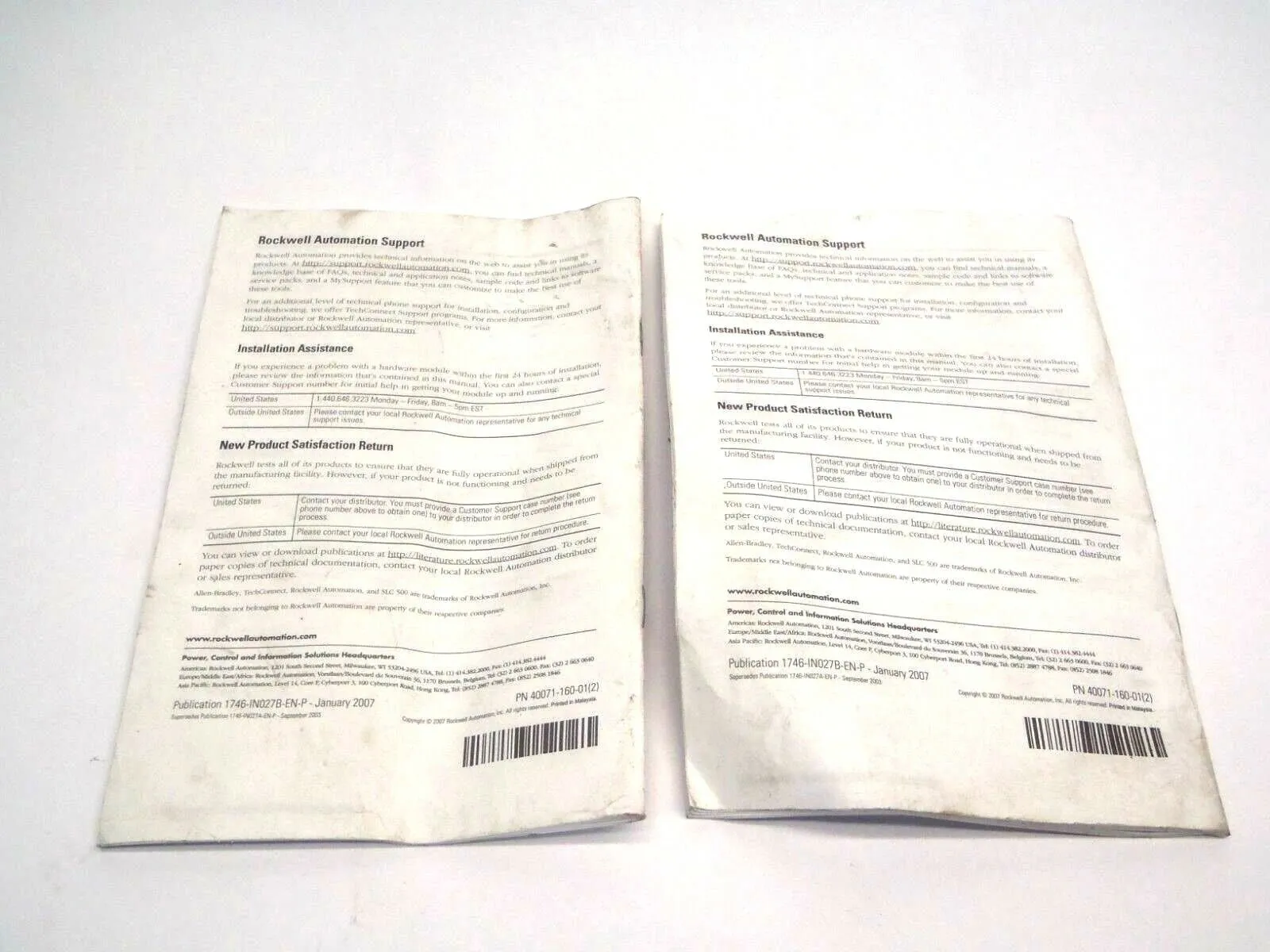 Allen Bradley Cat 1746 Digital I/O Module Installation Instructions LOT OF 2 - Used