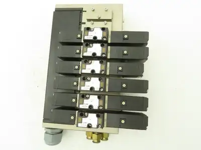 SMC VFS2300-5FZ Pneumatic 8-Station Solenoid Manifold w/6 Valves 24VDC VFS2000