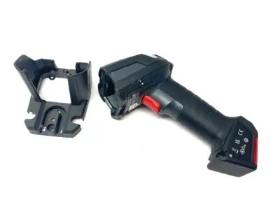 USED KEYENCE RUGGED INDUSTRIAL HANDHELD CODE READER, WIRELESS/WIRED W/ MOUNT