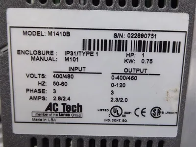 AC Tech M1410B MC Series 1 HP Intelligent Drive 400/480V Used