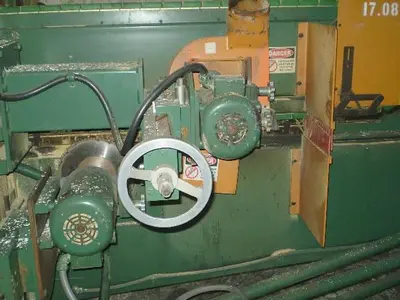 FLETCHER FM-200 DOUBLE-END FEED-THRU TRIM, SHAPE, AND SAND MACHINE