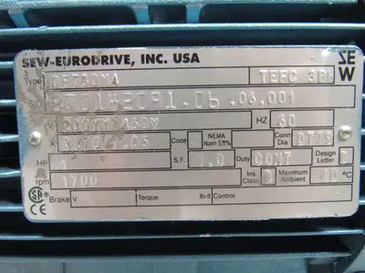 SEW-EURODRIVE KF47DT80N4 1Hp Right Angle Gear Speed Reducer 230/460V 3Ph