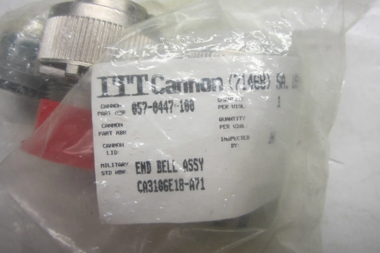 4 NEW ITT CANNON CA3106E18-A71 END BELL ASSEMBLY CA3106E18A71