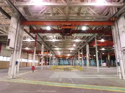 Cleveland Tramrail P&H 11 Ton Double Girder Underhung Bridge Crane 34' 10" Span