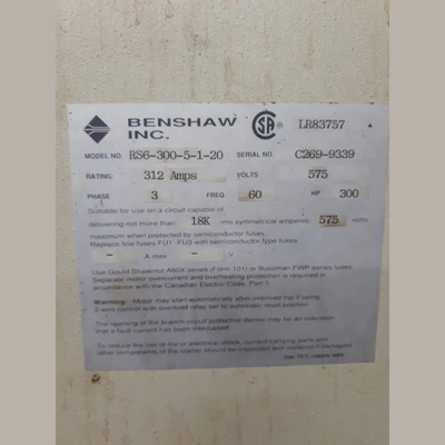 Benshaw 300 HP Soft Starter