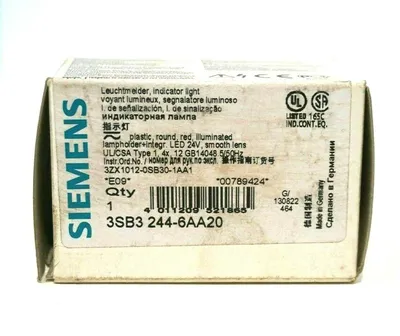 3 NEW SIEMENS 3SB3 244-6AA20 INDICATOR LIGHT 3SB32446AA20
