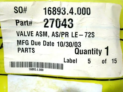 NEW MILTON ROY 27043 VALVE ASSEMBLY