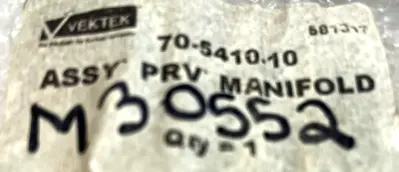 NEW VEKTEK 70-5410-10 PRESSURE CONTROL VALVE 70541010