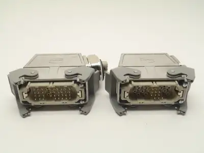 Harting Han Metal Hood Side Entry Double Locking Lever w/ 40D-M Connect LOT OF 2 - Used