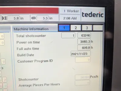 2022 TEDERIC D250-i850c Injection Molding Horizontal/Vertical | Machinery Network (20)