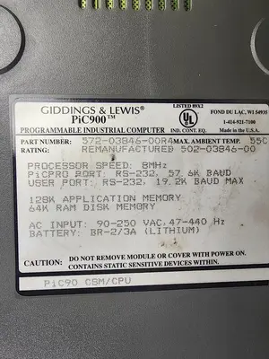 USED GIDDINGS AND LEWIS 572-03846-00R4