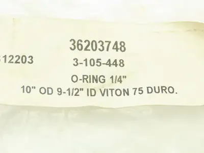 Viton 75 Duro Black O-Ring  1/4" x 9-1/2" ID x 10" OD  Lot of 4