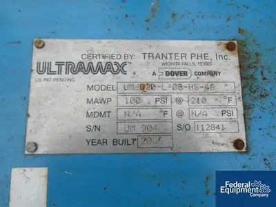 USED Tranter 88 Sq Ft Tranter Ultramax Heat Exchanger, S/S, 100#