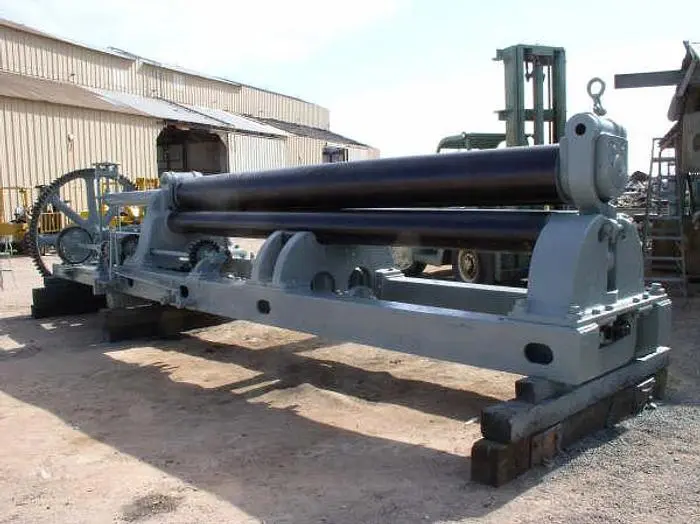 16' x 7/8" Hilles & Jones Plate Bending Roll; Pyramid Type - 50 HP Main Drive