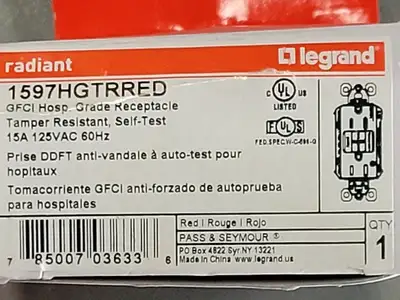 NEW LEGRAND 1597HGTRRED