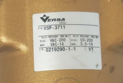 VERSA VALVE VSP-3711 SOLENOID VALVE VSP3711 REBUILT