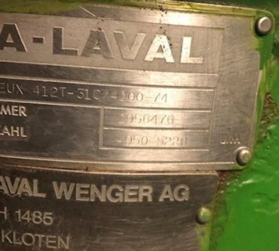 Alfa-Laval FEUX 412T-31C nozzle centrifuge, 316SS.