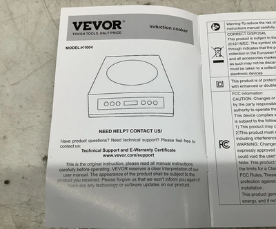 Used VEVOR K1004 Electric Cooking Equipment Michigan US | Miedema Asset Management Group #1342087
