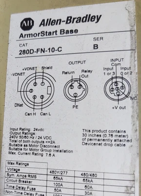 USED Allen-Bradley 281D-F12Z-10B-CR-3FR