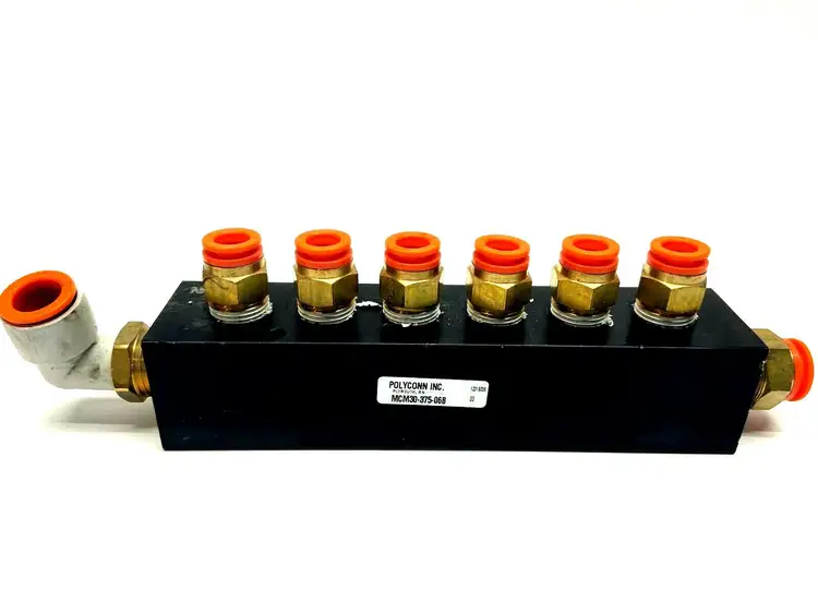 Used POLYCONN 6 PORT PNEUMATIC MANIFOLD Parts (Hydraulics and Pneumatics) | Maverick Industrial Sales #1106554