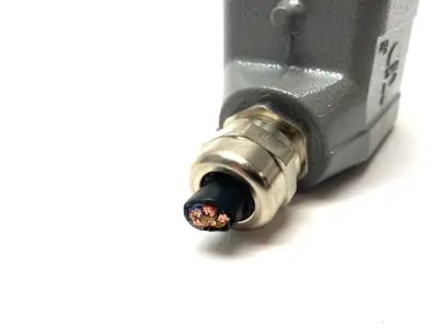 USED HARTING HAN B HOOD SIDE ENTRY LC 2PEGS M20 W/ 09330062701 INSERT