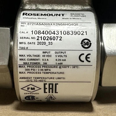 NEW Emerson Rosemount 8721ASA005XA2N0AHQ4Q8
