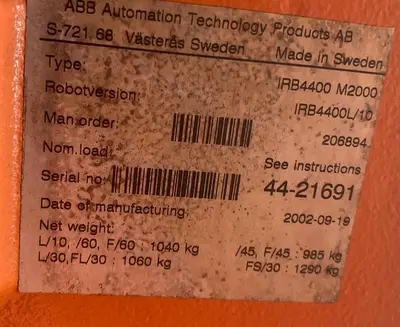 Used ABB IRB4400L/10 Robots Michigan US | Aucto #1333544