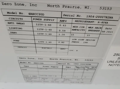 30-0024 Zero Zone 27 Door Hybrid Medium Temp Cooler and Low Temp Freezer Run